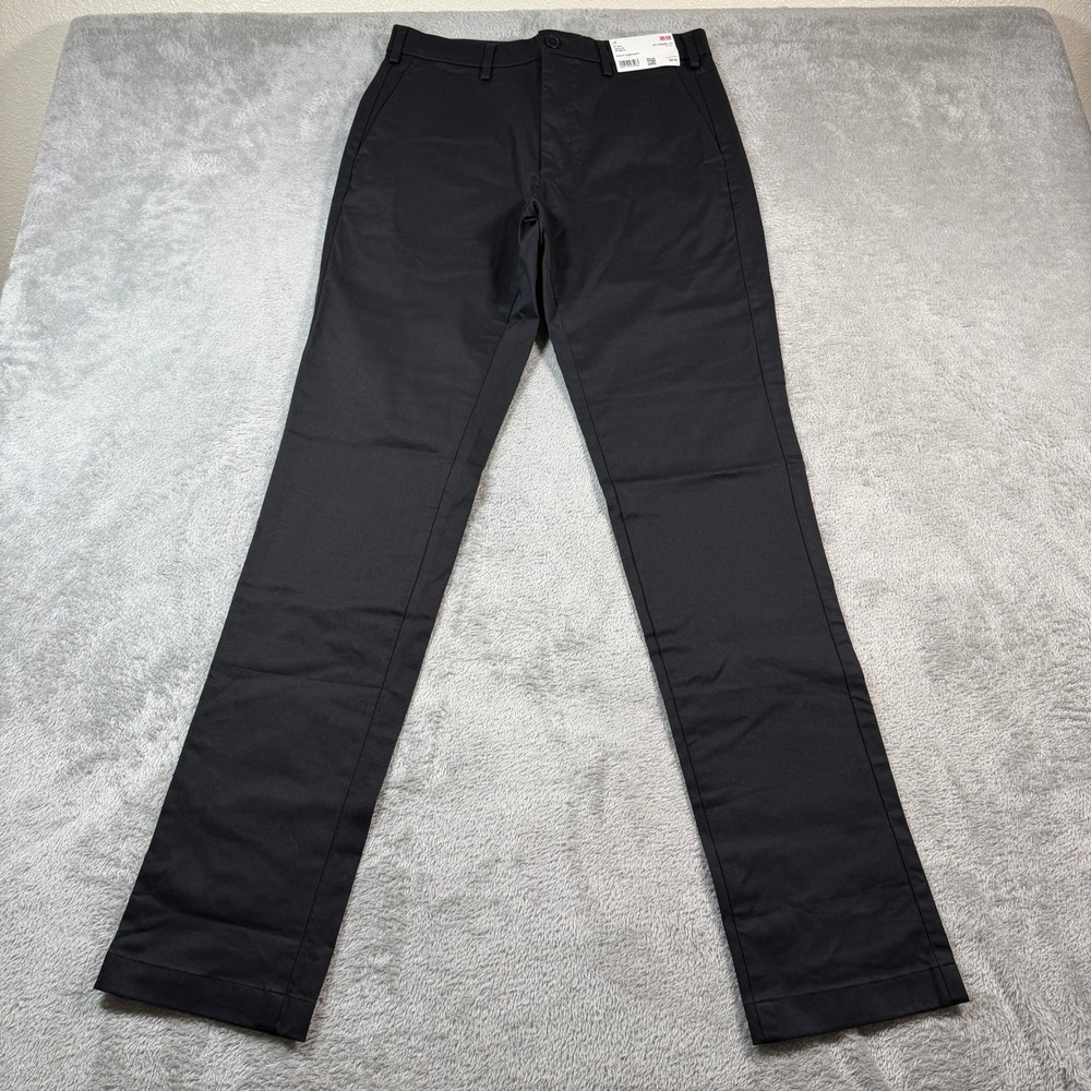 Uniqlo Slim Fit Chino Pant Mens 29x34 Black 321-475560 Stretch Cotton Career NWT